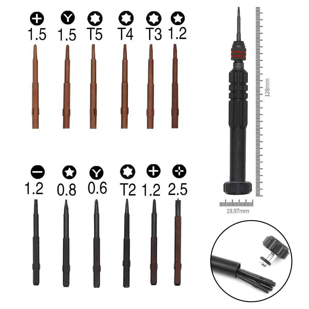 12 In 1 12.8cm Precision Crewdriver Chrome Vanadium Alloy Steel Repair Open Tool Kit Screwdriver Bit For DIY Mobile Phone