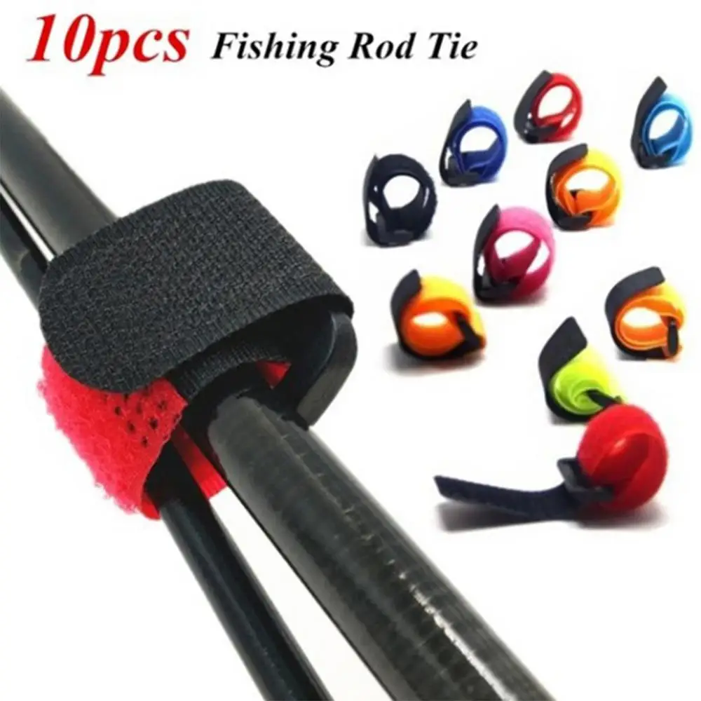 Fishing Tools 10Pcs Reusable Fishing Rod Tie Magic Tape Bands Belt Straps Fish Accessories For Outoor Fishing рыболовные товары