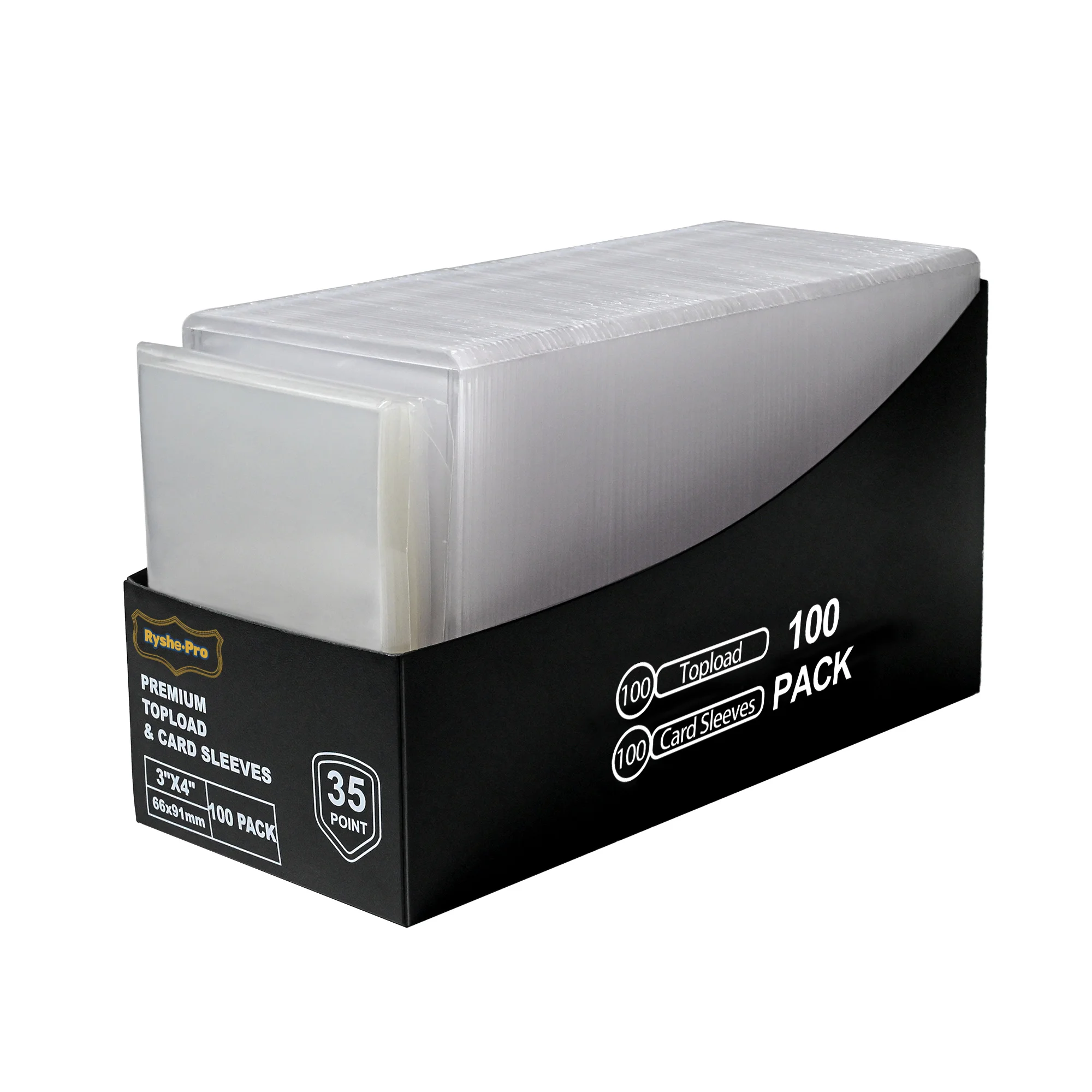 

TopLoaders для карточек 3 "X4" Жесткий пластик, 100% защита от ультрафиолета для спортивной торговли 100 верхних загрузчиков + 100 внутренних рукавов + 1 полипропиленовая коробка