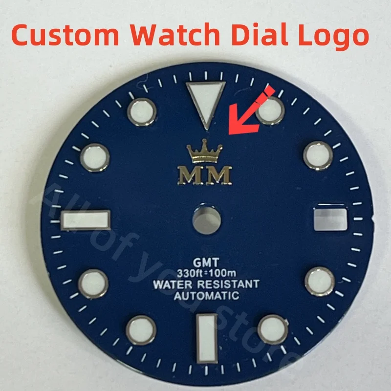 معدن مخصص ساعة الطلب ملصق 28.5 مللي متر ذاتية اللصق الذهب والفضة التسمية الصغيرة العلامة التجارية ثلاثية الأبعاد شعار لساعات شخصية
