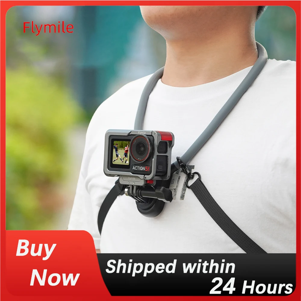 

Flymile Silicone Magnetic Neck Mount For GoPro 13/DJI Action 3 4 5Pro/Insta 360 X3 X4 Action Camera Phone POV Photography Holder