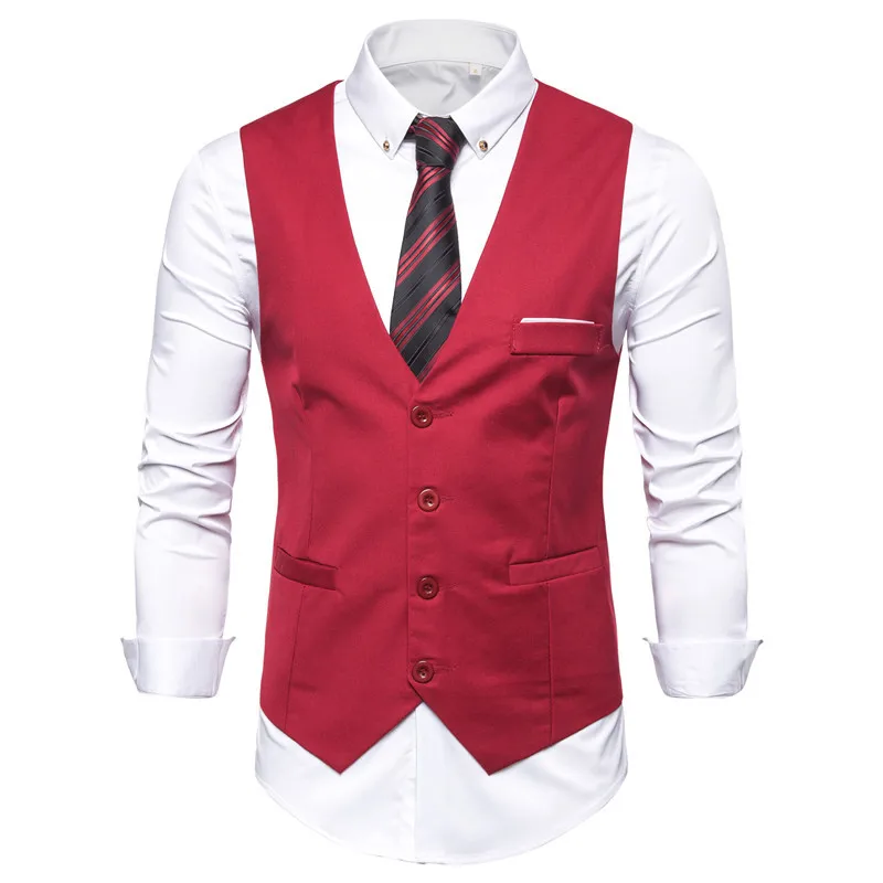 

Men Korean Version Slim Fit Business Casual Professional Suit Vest