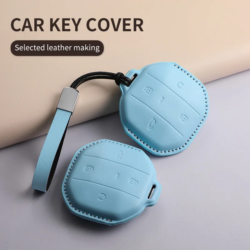 For Jetour Freedom T1 Jetour Freedom T2 Traveller Car Smart Key Bag Auto Shell Fob Holder PU Keychain Shell Decoration Accessori