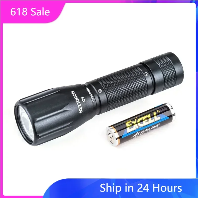

Nextorch C1 EDC Flashlight for Everyday Use with 2pcs AA Batteries, 140 Lumens, Compact, Portable, Bright, Waterproof, Anti-drop