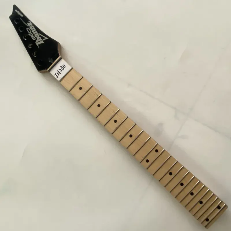 IN230 Mini Size Ibanez ST Guitar Neck Maple Wood 24 Frets Tremolo Guitar Neck Unfinished for Replace and DIY Surface Dirty Mikro