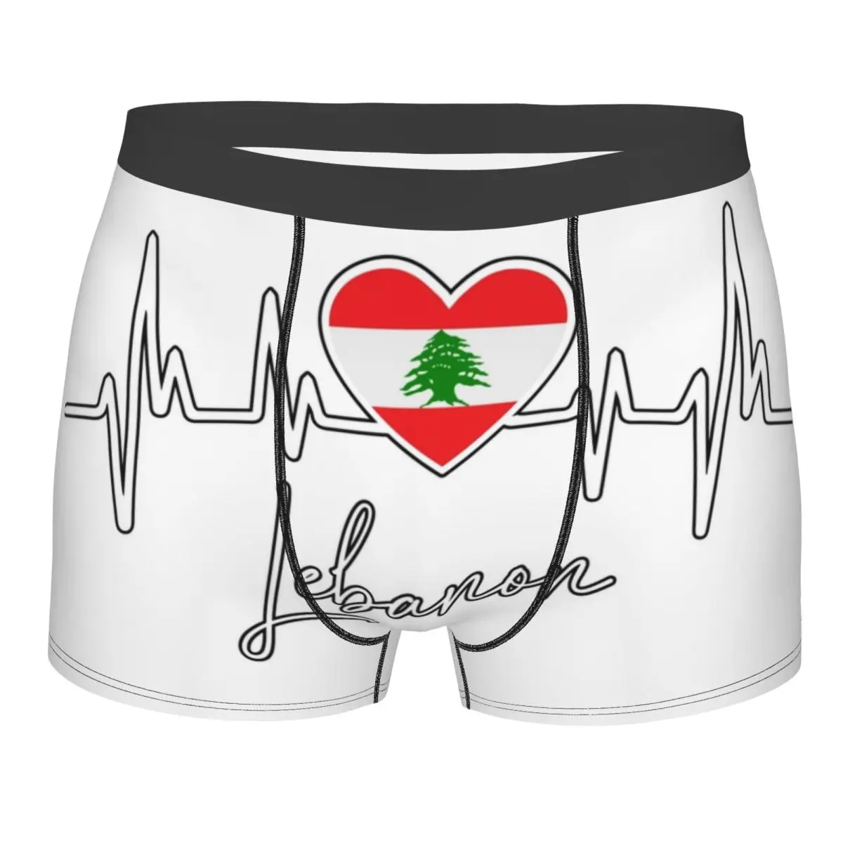 Custom Male Sexy My Heart Beats For Lebanon Underwear Boxer Briefs Men Soft Shorts Underpants