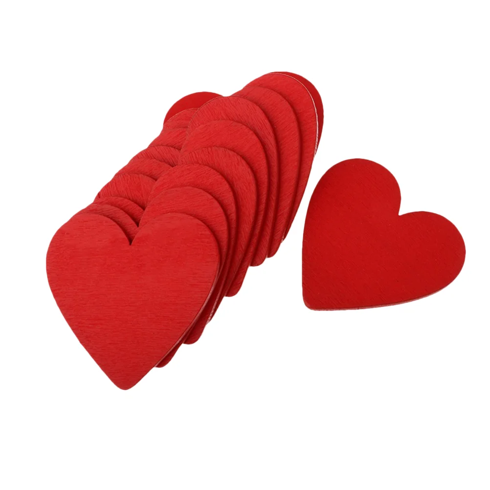 

20 Pcs Dining Room Decor for Table Wedding Decorations Tables Heart Wooden Cutouts Taggies