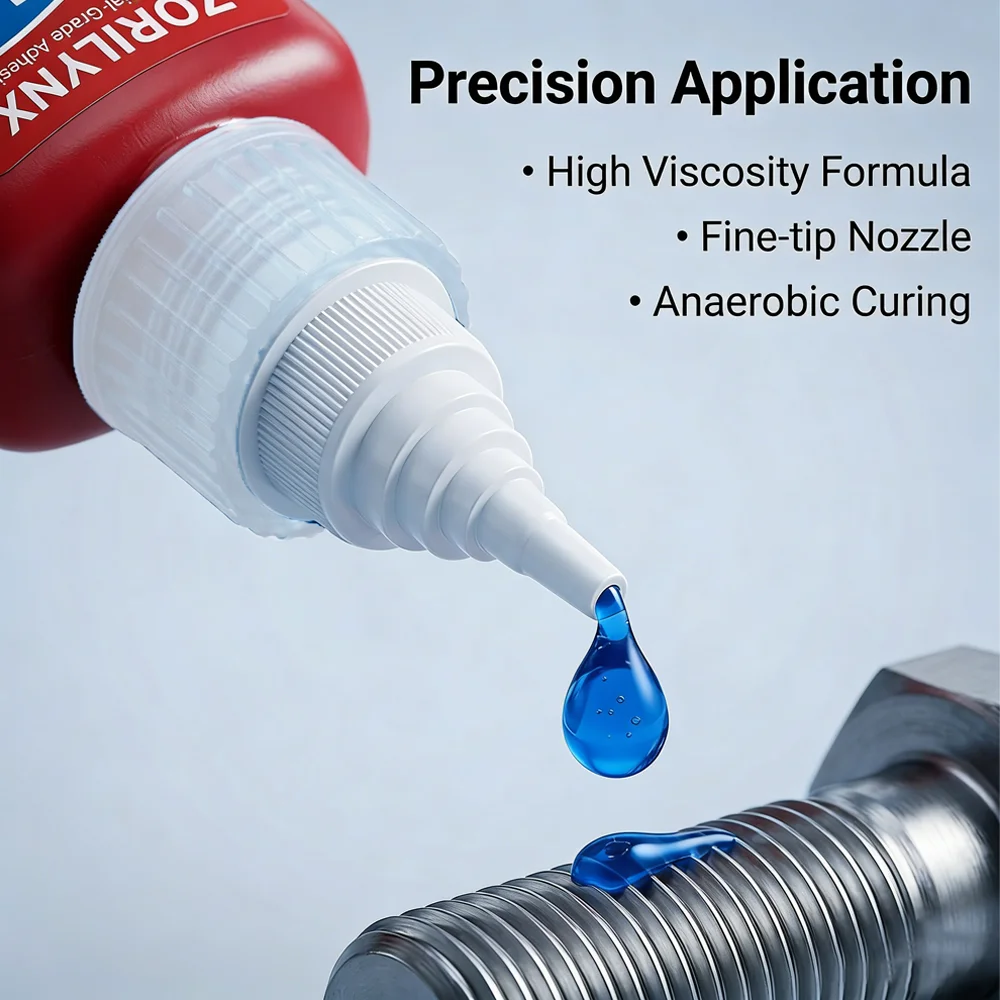 243 Threadlocker 50ml High Strength Blue Glue Anaerobic Adhesive Anti-corrosion Prevents Loosening for Screws Bolts ZORILYNX