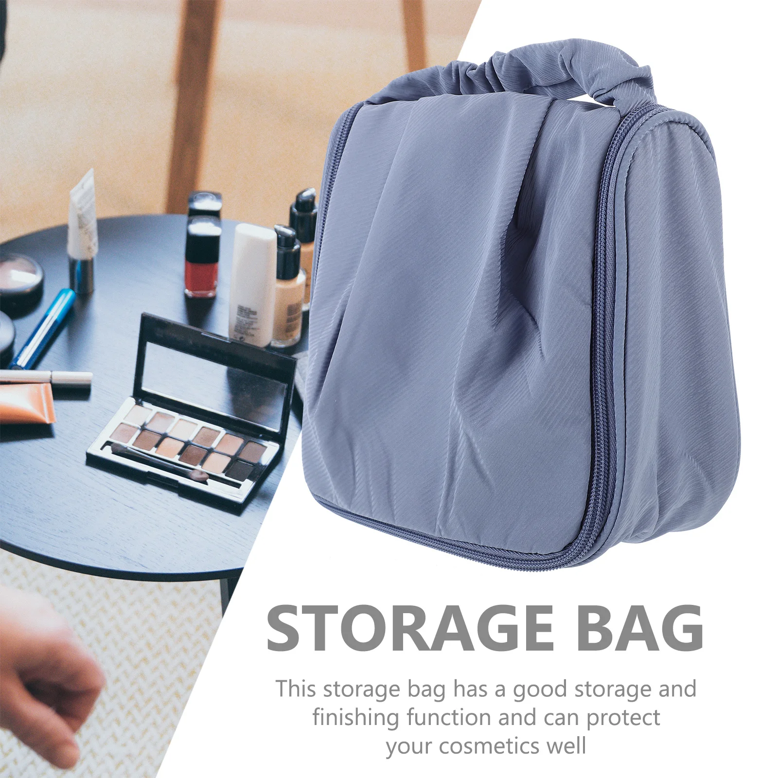 

Large Capacity Storage Bag Travel Makeup Organizer Portable Toiletry Pouch Hanging Hook For Women Dry Wet Separation