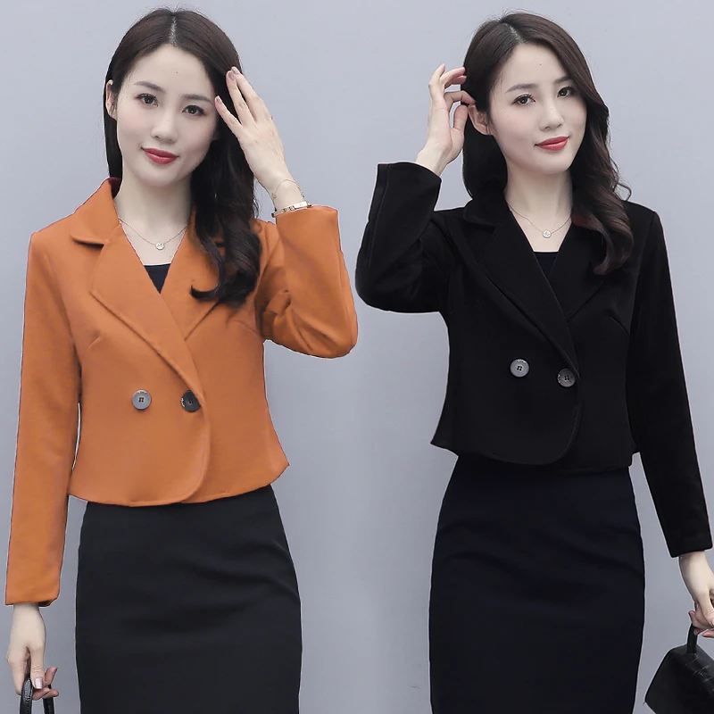 

Women Blazer Tailored Lightweight Closure Wild Outercoat Mid Length Deep Cinched Professional Overcoat Ribbon Medium Laple