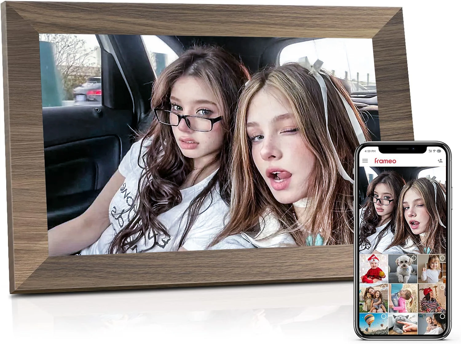 Smart  Frame WIFI Enabled APP Control TF Card Slot 10.1 Inches Digital Picture Frame Stylish Cloud-Enabled Home & Office