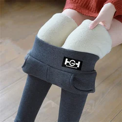 Winter warme Lamm wolle Leggings Frauen Fleece gefüttert Thermo Strumpfhose knöchel lange Hose weibliche hohe Taille dünne Fitness Leggings