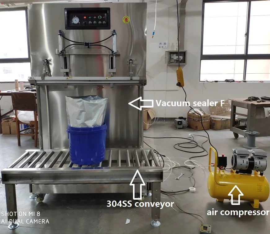 50KG Bag Vacuum Sealer Machine Gas Flush Vacuum Sealing Packaging Machine Vertical 10KG Brick Vacuum Packing Machines for Nuts