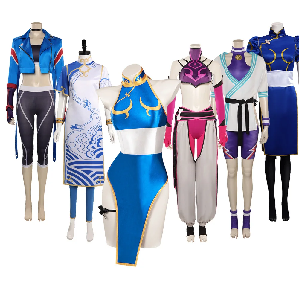 Game Cammy Cosplay Costume Jamie Manon Chun Li Top Pants Coat Dress Outfits Halloween Carnival Women Girls Disguise Role Suit