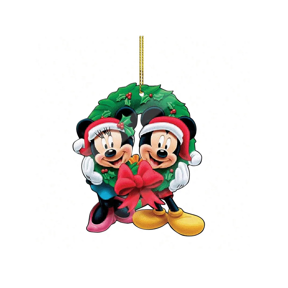 18 قطعة/10 قطعة من زينة عيد الميلاد بطابع ديزني ميكي وميني، مناسبة لتزيين أشجار عيد الميلاد