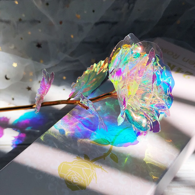 تشكيلة زهور أبدية من الورد الذهبي عيار 24 قيراط في قبة زجاجية هدية عيد الحب الرومانسية للنساء هدية الذكرى السنوية للزفاف