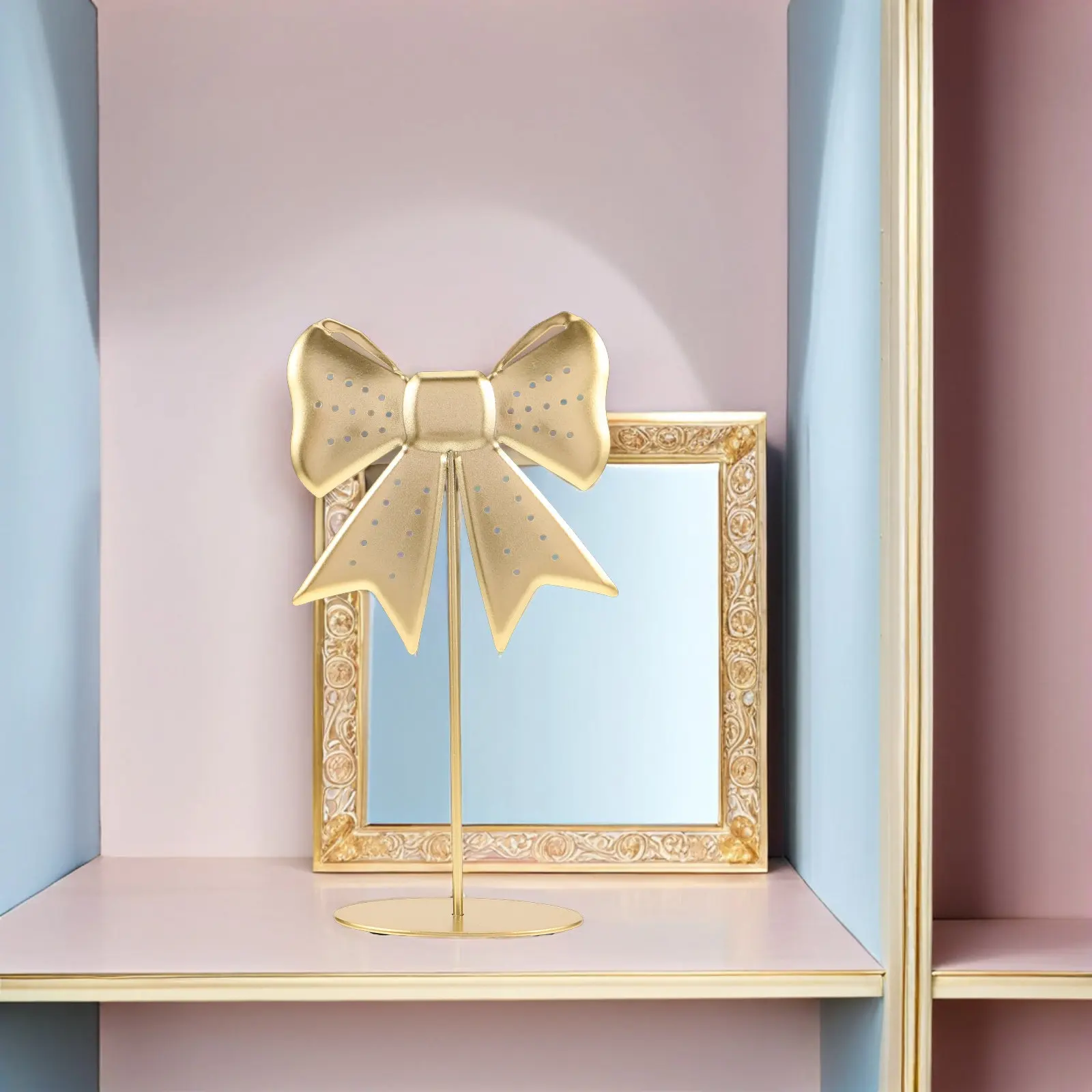 

Металлическая подставка-органайзер для украшений в форме банта для демонстрации серег, для продавцов, для использования на прямых трансляциях и на рынке, органайзер для серег