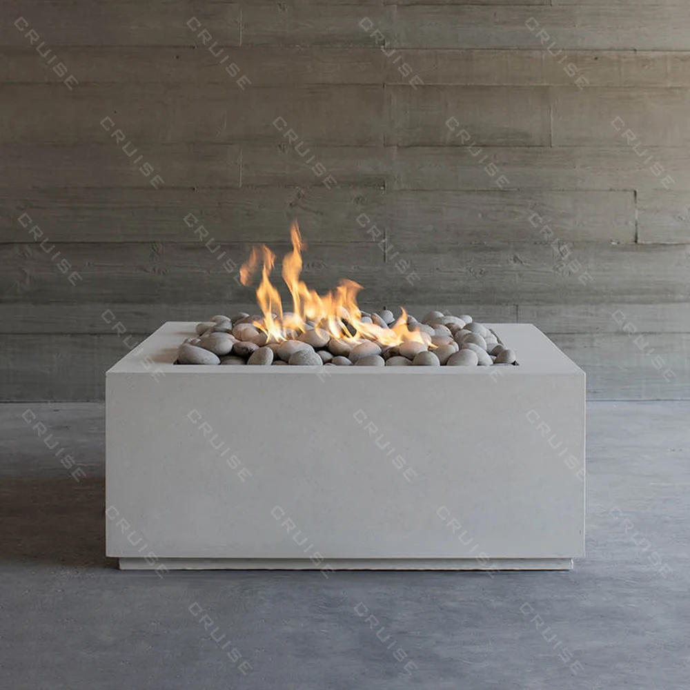 كروز مربع معدن الخشب/الغاز/الكحول/التفتيت/الكترونية كبيرة فيلا في الهواء الطلق الديكور موقد بون 800 مللي متر حفرة معدنية قائمة بذاتها