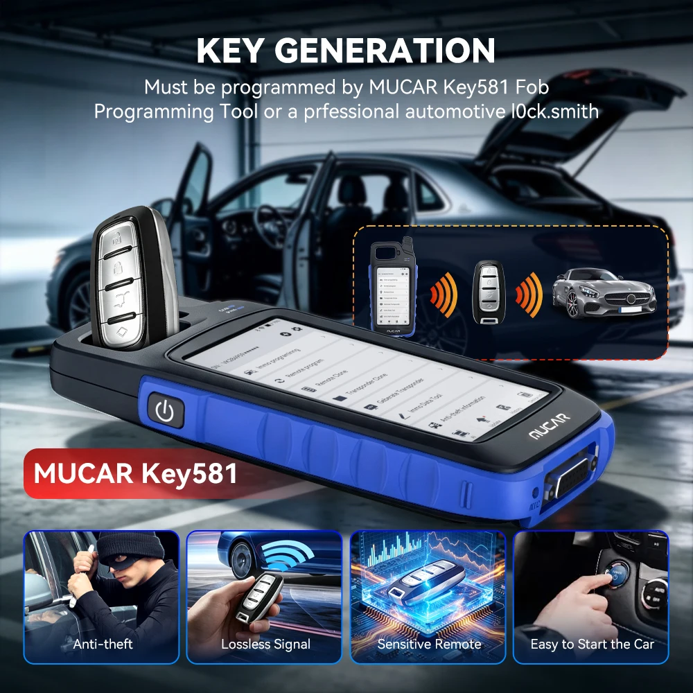 2pcs MUCAR Smart Key for MUCAR KEY581/for TKEY 101 IMMO Key Programmer Key Creation IMMO Learning Chip Read Write Cloning