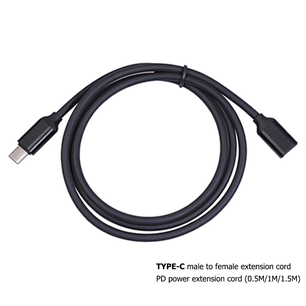 편리한 휴대폰 세트용 USB C 타입 익스텐션 케이블 동기화, 연장 코드 어댑터, 3A 전원 공급 충전