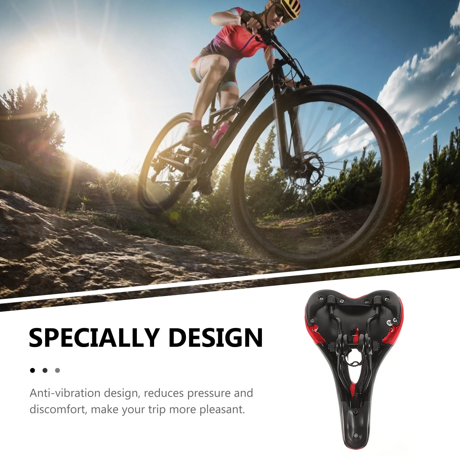 

1Pcs Hollow Design Bike Saddle Comfortable Seat No Pressure Breathable for Mountain Road Folding Bike Seat