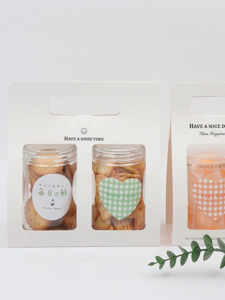 Transparent round Sealed Handheld Candy Snowflake Almond Cookie Box Cranberry Bar Sealable Packaging Kitchen Baking Utensils