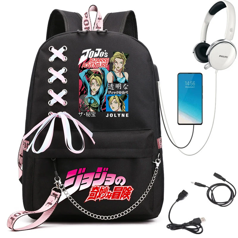 sac-a-dos-scolaire-jojo's-bizarre-adventure-imprime-anime-pour-filles-sac-a-dos-decontracte-leger-pour-etudiantes-avec-design-ruban