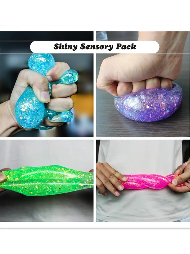 Cube anti-Stress à paillettes à montée lente, balles anti-Stress au malte et au sucre pour adultes et enfants, jouets Fidget tdah, jouets Squishy d'anxiété