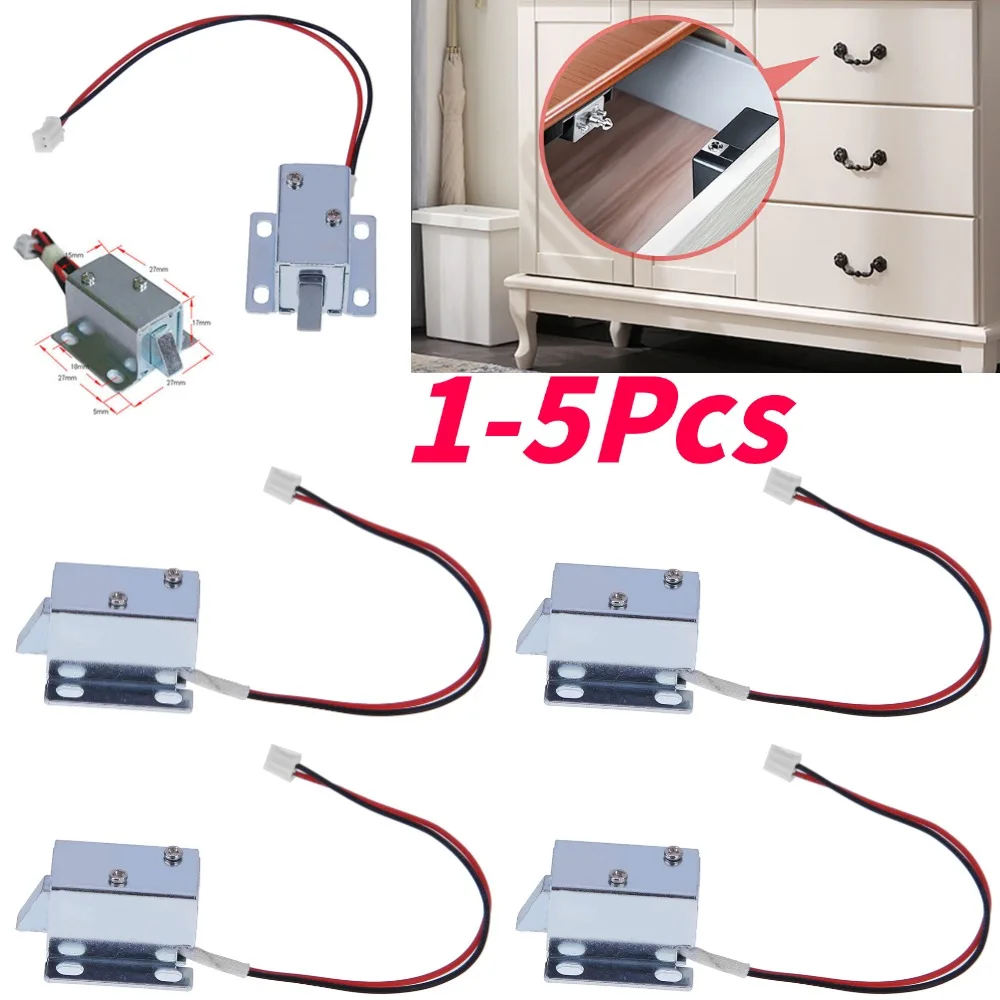 DC 12V Electric Lock Cylinder Anti-vibration Universal Electric Solenoid Lock Low Power Consumption for Schools Factories Banks