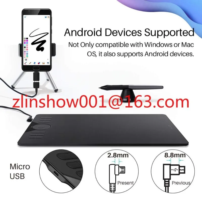 HS610 المهنية الكهرومغناطيسية الكتابة الرقمية USB الفن رسم القلم مجلس جرافيك اللوحي #2