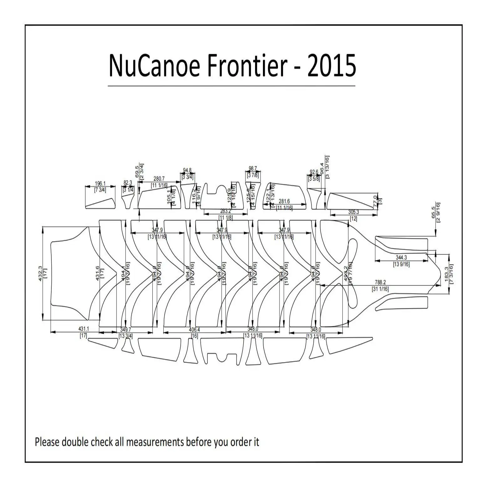 2015 NuCanoe Frontier Kayak Boat EVA Foam Deck Floor Pad Flooring