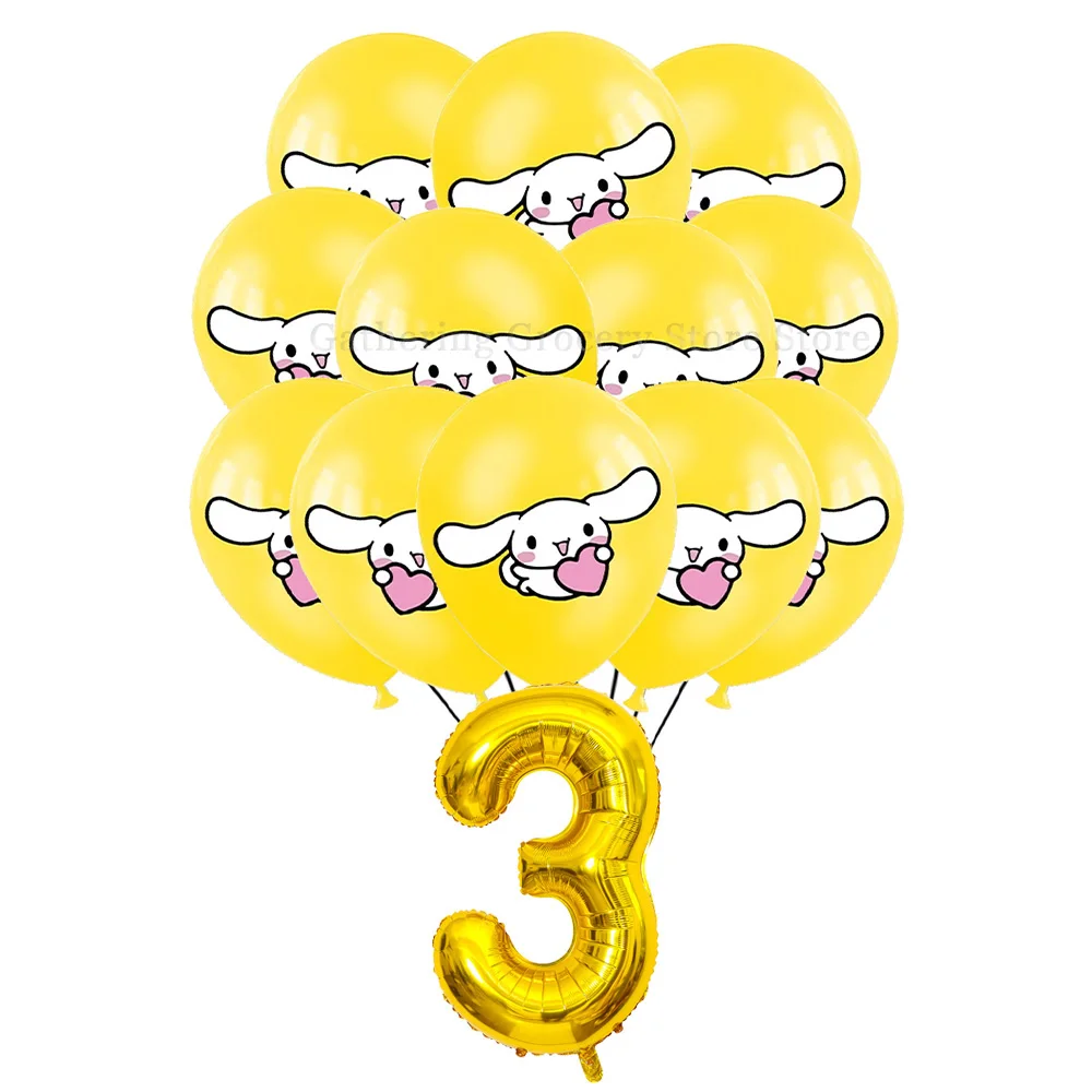 Sanrio Cinnamoroll Yellow Latex Ballon Party Supplies 12in Air Globos DIY Party Decoration Cartoon White Dog Festivel Gift Toy