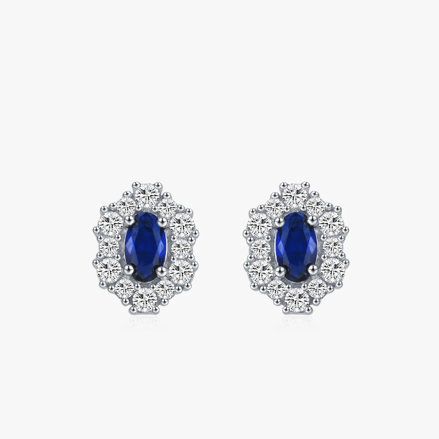 

Luxury 925 Sterling Silver Oval Blue Cubic Zircon Earrings for Women Wedding Party Jewelry New