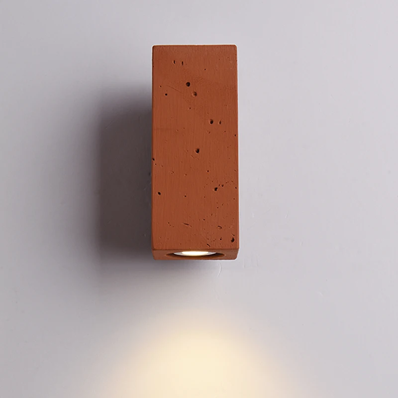 Retro Brick Red Wall Light Led 3W Apartment Homestay Bar Restaurant Corridor Bedside Industrail Decor Sconce Lighting Fixtures