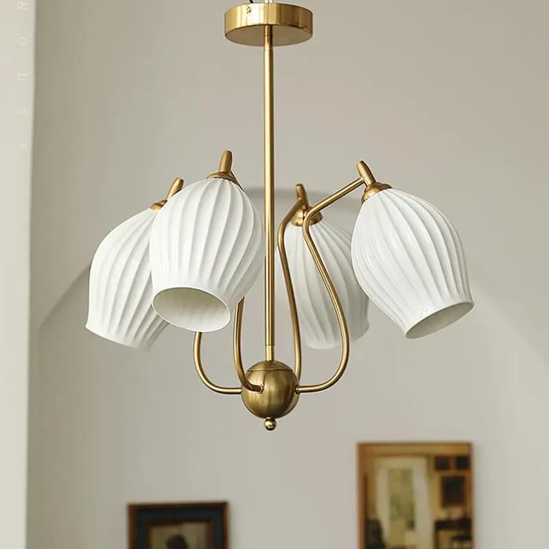 

Mid Century Full Spectrum LED Pendant Light Garlic Head White Porcelain Living Room Bedroom Dining Decor Novelty New