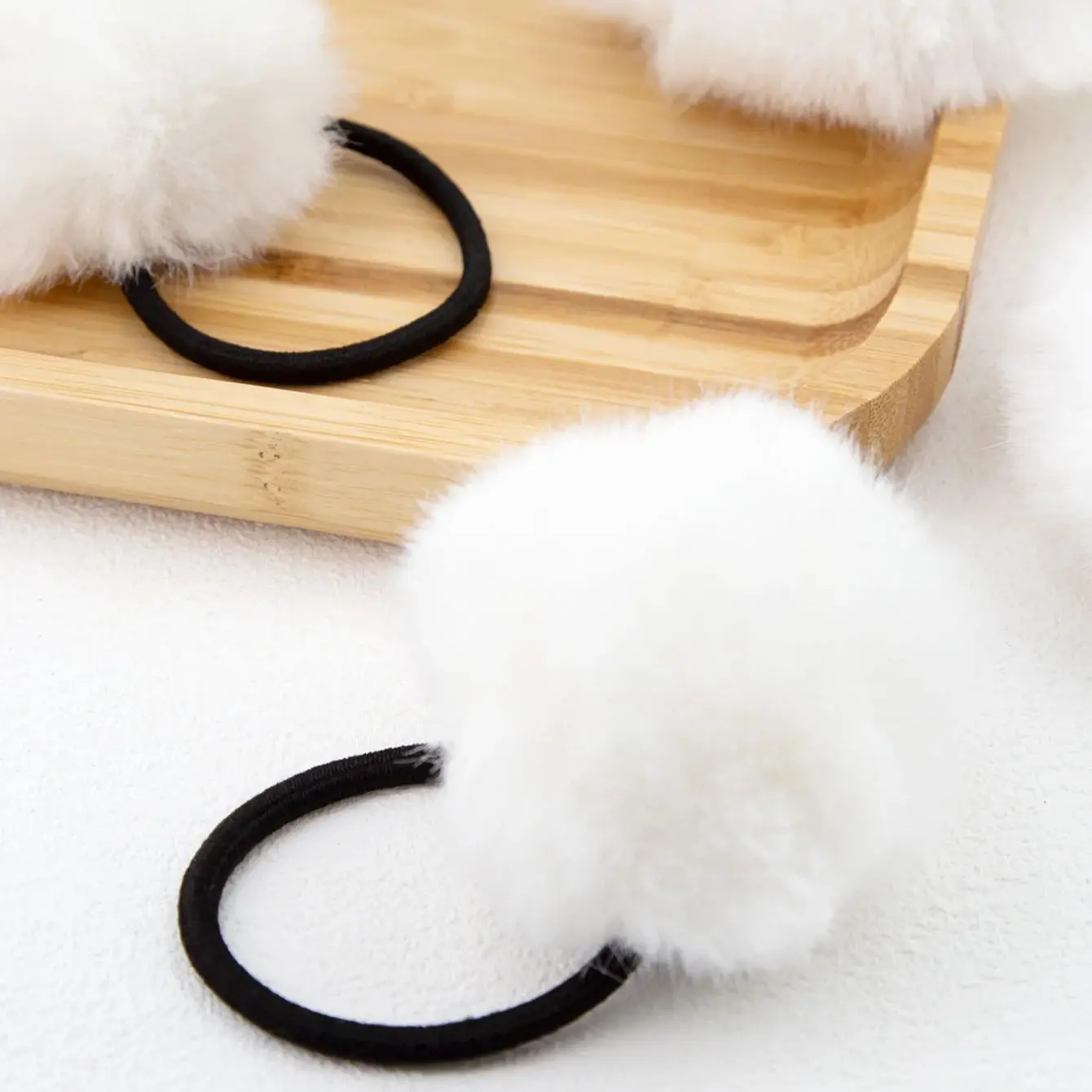 6 قطعة لون الحلوى الحلو كبير Pompom الشعر الدائري موضة بسيطة مرونة الشعر الأربطة المطاطية أفخم الشعر حبل لينة الدافئة فروي رئيس حبل #6