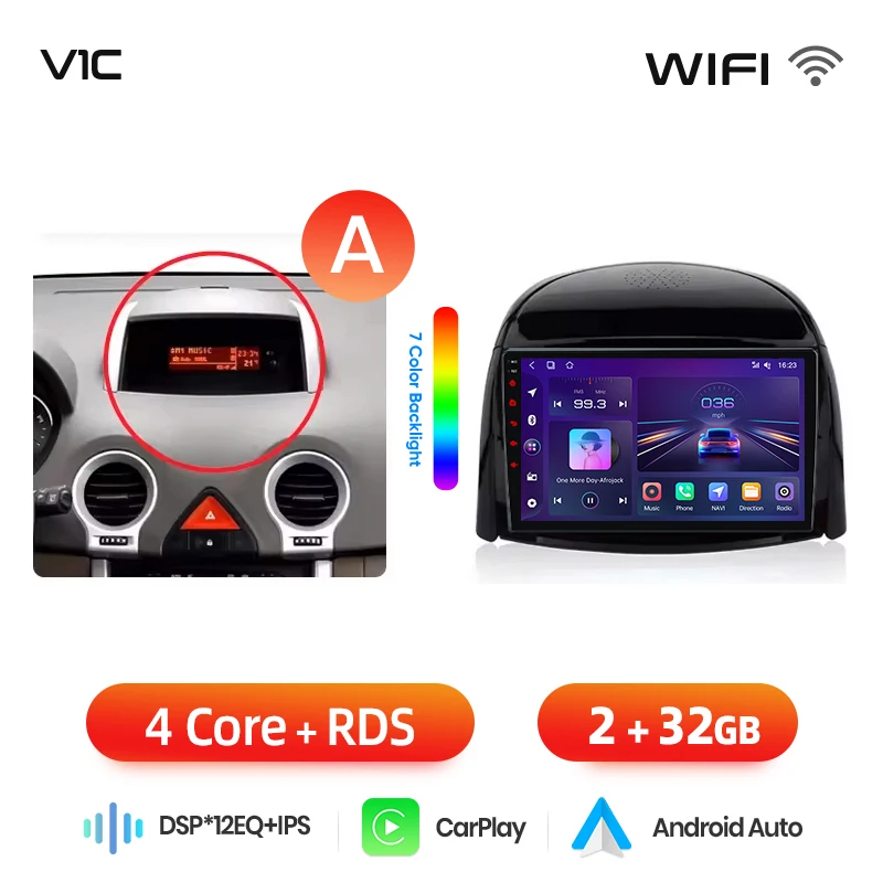 Junsun draadloze CarPlay Android Auto autoradio voor Renault Koleos Mk1 (HY) 2008-2016 met ingebouwde koelventilator, Android GPS navigatie, multimediaspeler, WiFi, DSP, RDS, BT, SWC, IPS touchscreen,