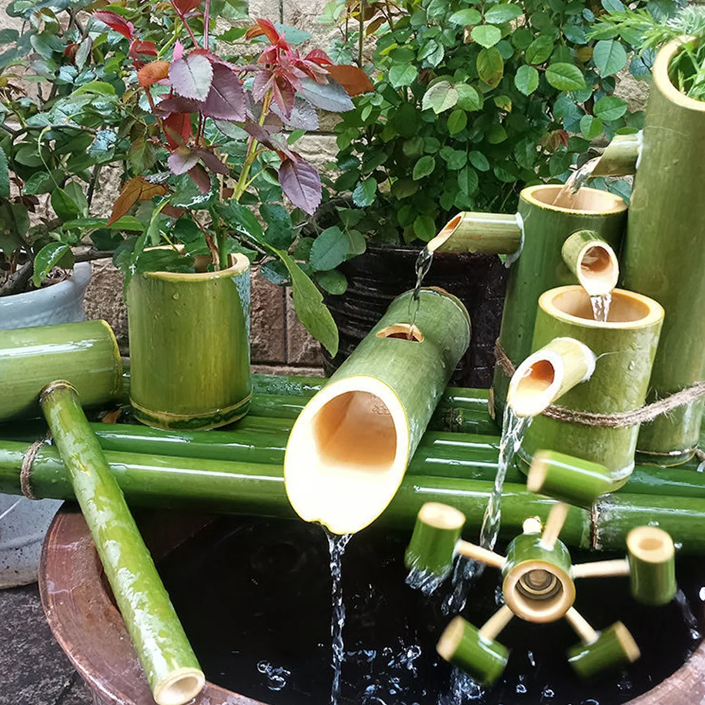 

3 Pcs Bamboo Fountain Garden Decor Water Fountains Outdoor Fish Tank Filter Decorate Creative