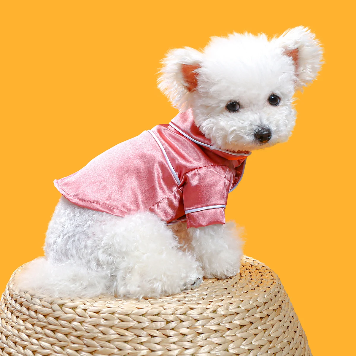 1PC Pet Clothing Cat Spring/Summer French Fragrant Vibrant Pajamas Pink Suitable for Small and Medium Dogs