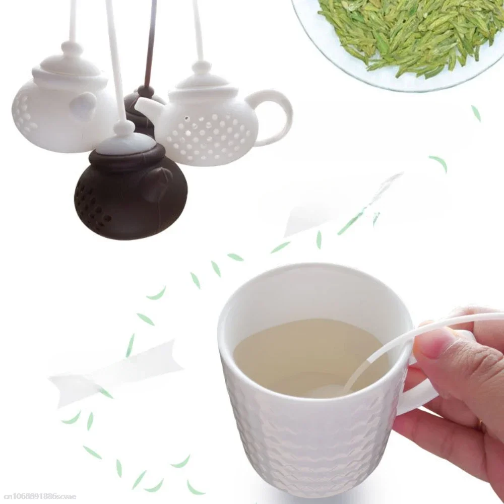 1Pcs Creative Teapot-Shape Tea Infuser Strainer Silicone Tea Bag Leaf Filter Diffuser Teaware Kitchen Gadget Teapot Accessoryчай