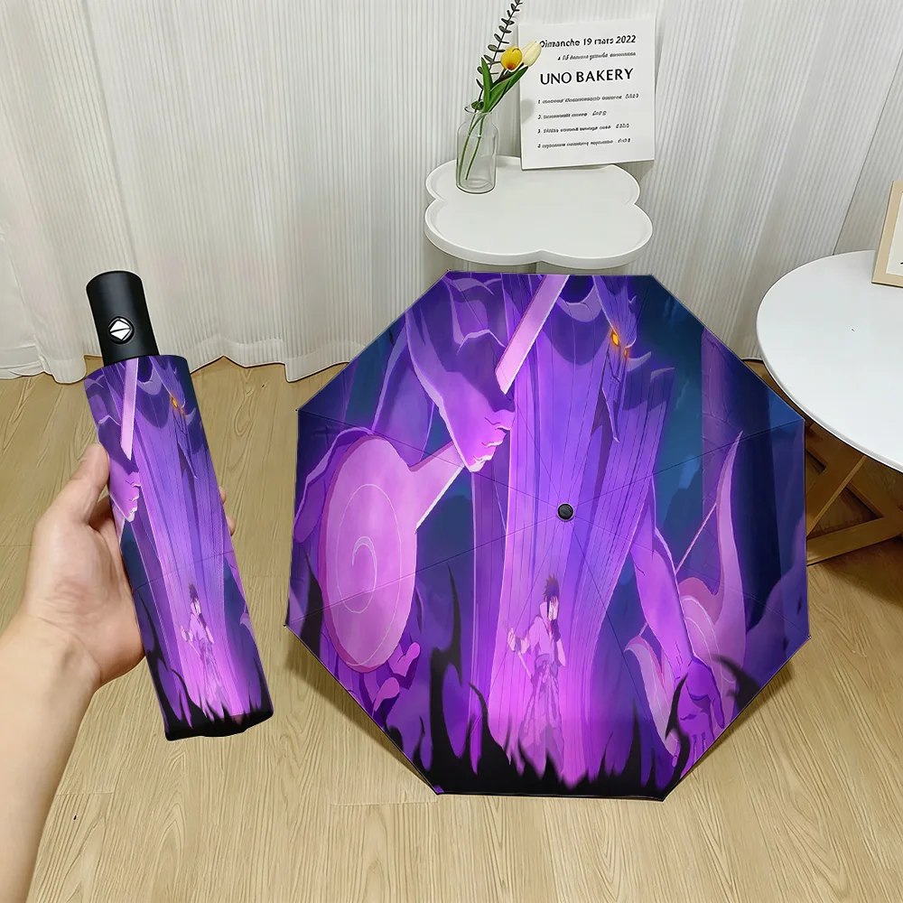 

Anime Sasuke Uchiha Perfect Susanoo Full Power Scene Print Automatic Folding Umbrella – UV Protection Sun & Rain Umbrella for Na