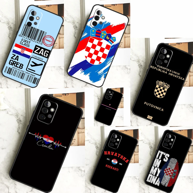 Croatia flag Case For Samsung Galaxy A55 A35 A15 A14 A34 A54 A73 A53 A33 A23 A13 A12 A32 A52 A51 Cover