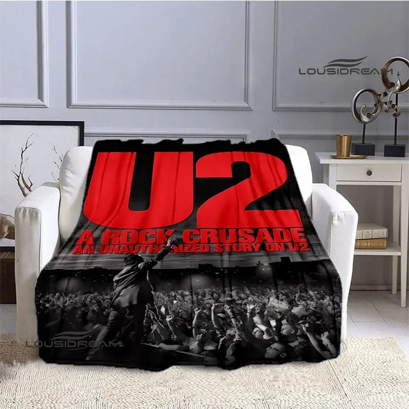 

U2 Rock band retro Printed Blanket bed linings Flannel Warm Blanket Soft Comfortable Blanket Home Travel Blanket Birthday Gift
