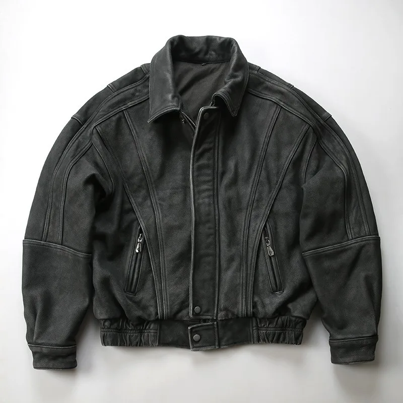 A new men's casual leather with cool and stylish coat