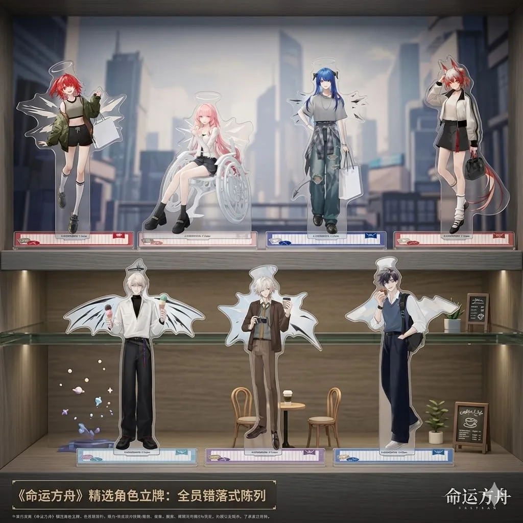 Anime Arknights Wisadel Lappland Texas Suzuran Shopping Casual Clothes 15cm Acrylic Stand Figurine Toy Gift Fans Keychain
