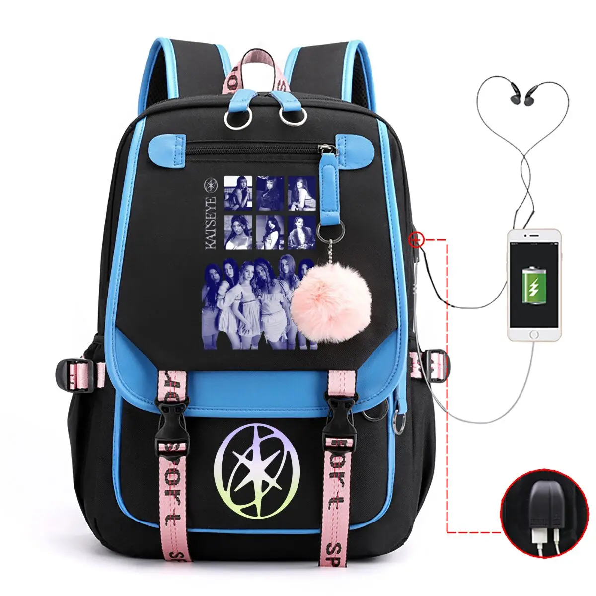 

Kayseye Fashion Pop Printed Backpack Student Large Capacity Canvas School Bag Travel Rucksack High Quality Schoolbag Boy Girl