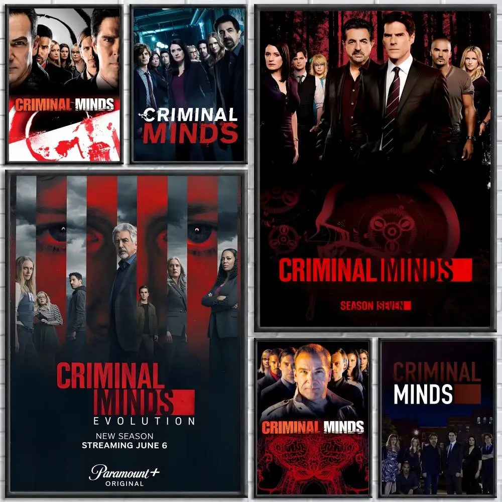 TV Series Criminal Minds Poster Self-adhesive Art Waterproof Paper Sticker Coffee House Bar Room Wall Decor