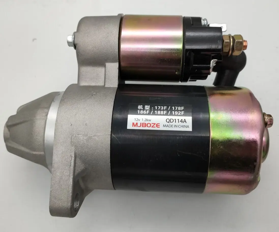 QD114A 12V 1.2KW Starter Motor Diesel Generator Parts Electric Start Motor Copper Made For 186F 188F 192F Engine Motor starter