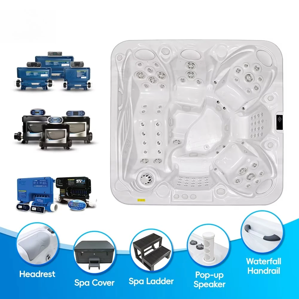Luxury 6 Person Hot Tub Spa Jacuzi for Villas Resorts Hotels Spa Party Outdoor Spa Hydro Massage