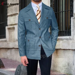 Custom New Denim Men Blazer 1 Piece Birthday Party Slim Fit Classic Jacket Fashion Banquet Luxury High Quality Male Costume